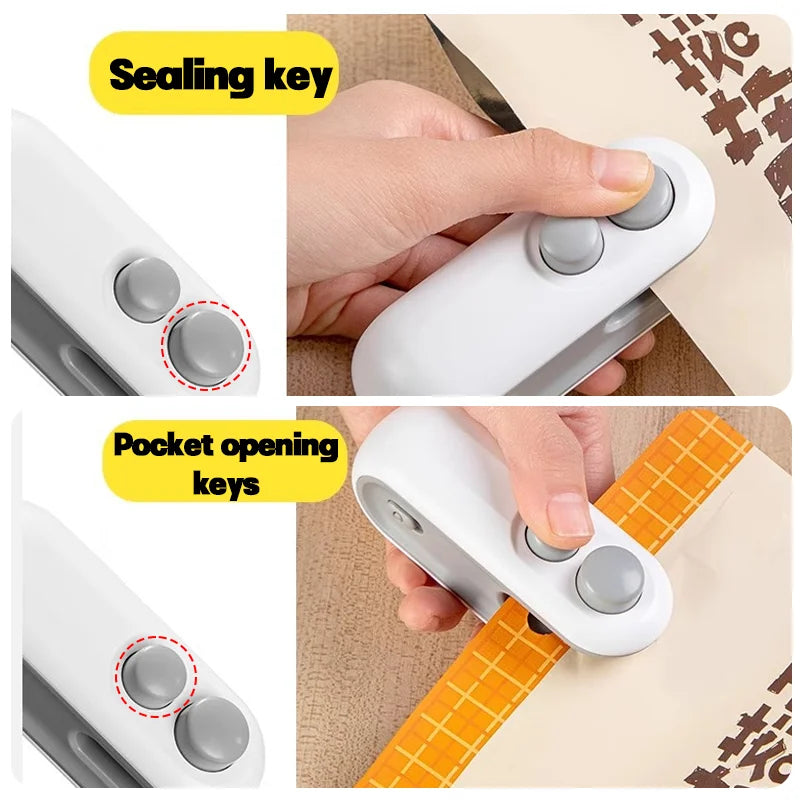 Mini Bag Sealer 2 in 1 Rechargeable Bag Sealer Heat Seal With Cutter
