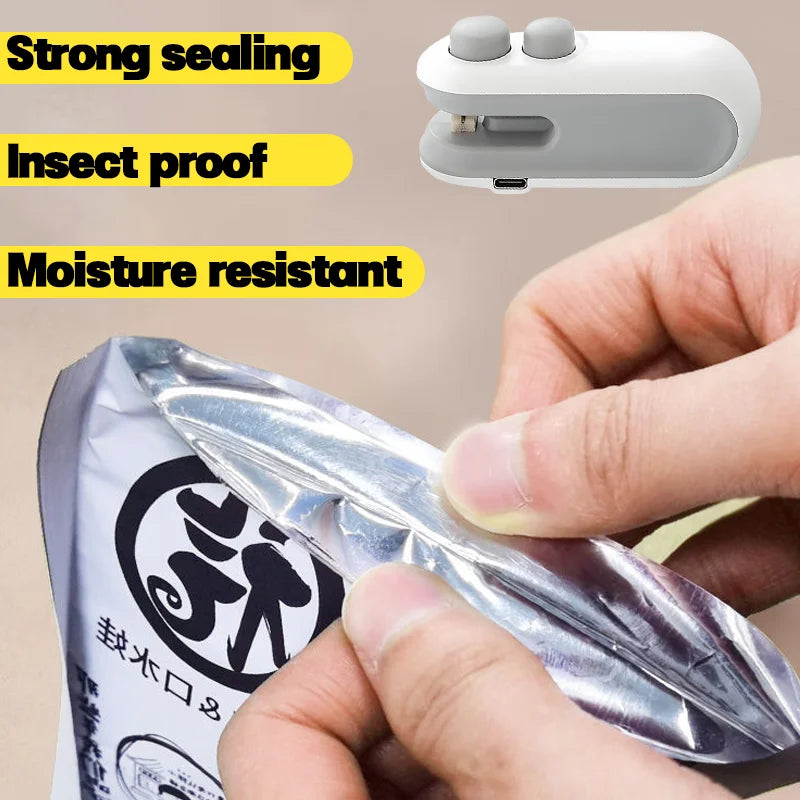 Mini Bag Sealer 2 in 1 Rechargeable Bag Sealer Heat Seal With Cutter